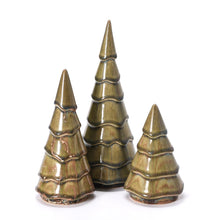 Load image into Gallery viewer, Ceramic Holiday Tree Trio, Winter Melon
