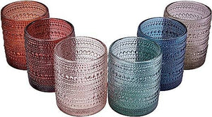 Beaded Short Tumbler Drinking Glasses, Set of 6