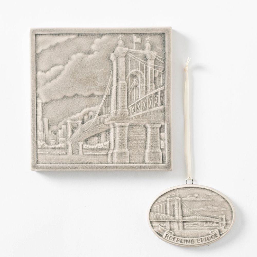 Roebling Bridge Bundle, Tile + Ornament | Shadow