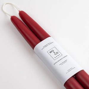 Tapered Beeswax Candles, Berry Red