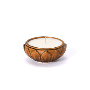 Small Flower Dish Candle, Chestnut