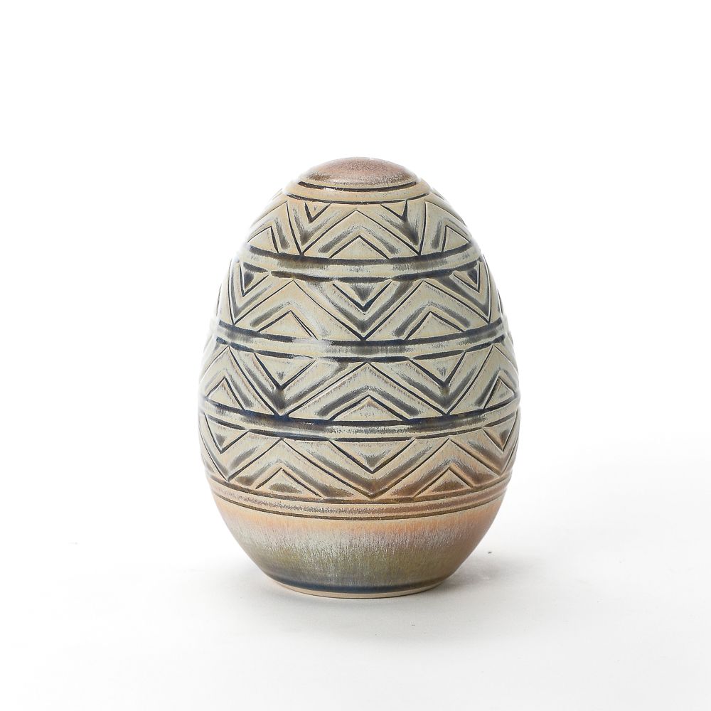 Hand Carved Large Egg #262