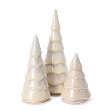 Load image into Gallery viewer, Ceramic Holiday Tree Trio, Morning Frost
