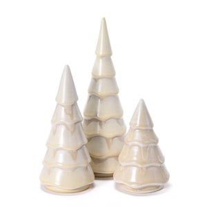 Ceramic Holiday Tree Trio, Morning Frost