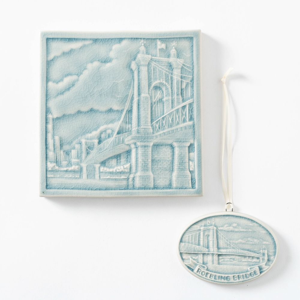 Roebling Bridge Bundle, Tile + Ornament | Teton