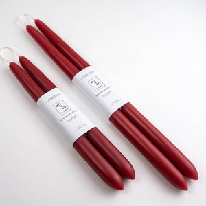 Tapered Beeswax Candles, Berry Red