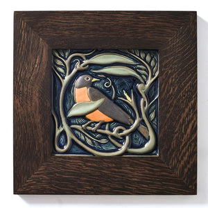 Hand Painted Revival Bird Tiles, Robin