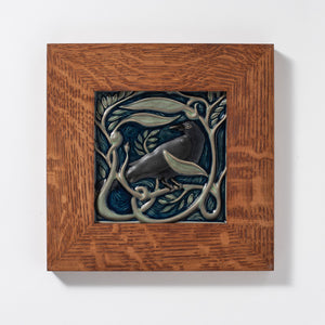 Hand Painted Revival Bird Tiles, Rook