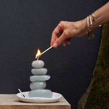 Load image into Gallery viewer, Ebb + Flow Cairn Candle - Light Gray
