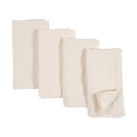 Stone Washed Linen Napkins Ivory, Set of 4