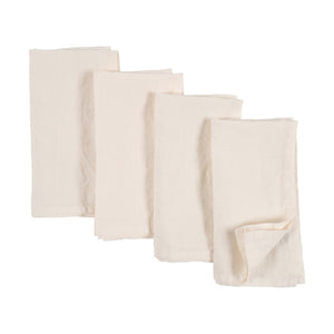 Stone Washed Linen Napkins Ivory, Set of 4