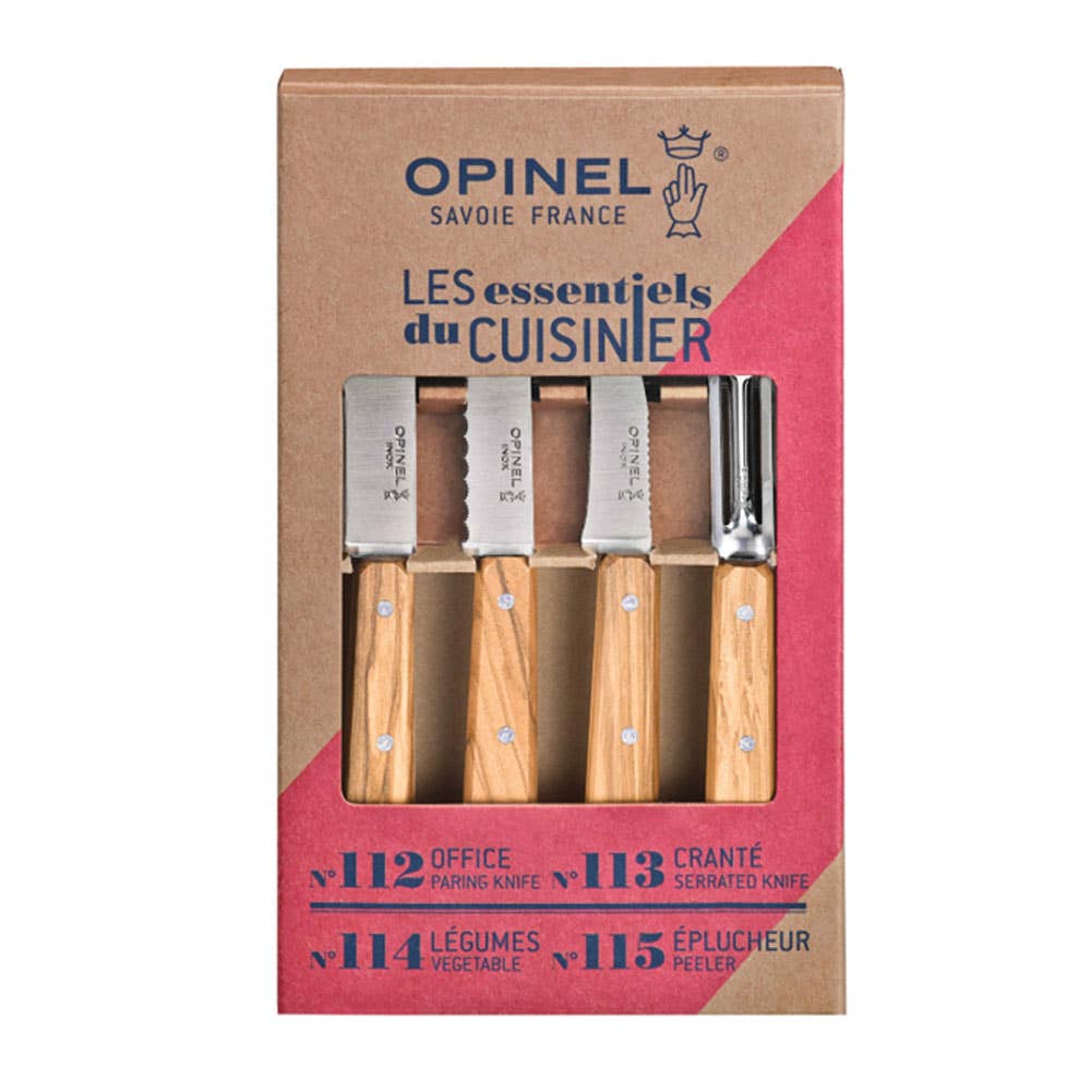 Les Essentiels Small Kitchen Knives Set, Olivewood