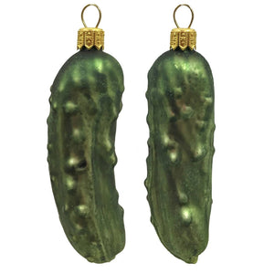 Pickle, Polish Glass Christmas Ornament